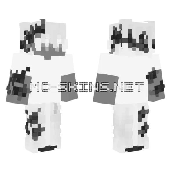 White Withering Minecraft skin, front and back