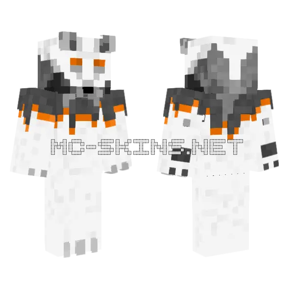 White Wolf Minecraft skin, front and back