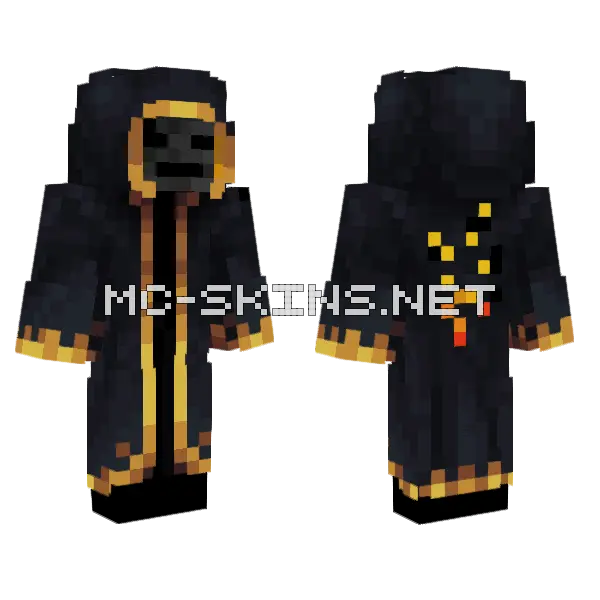 Whiter Skeleton Mage Minecraft skin, front and back