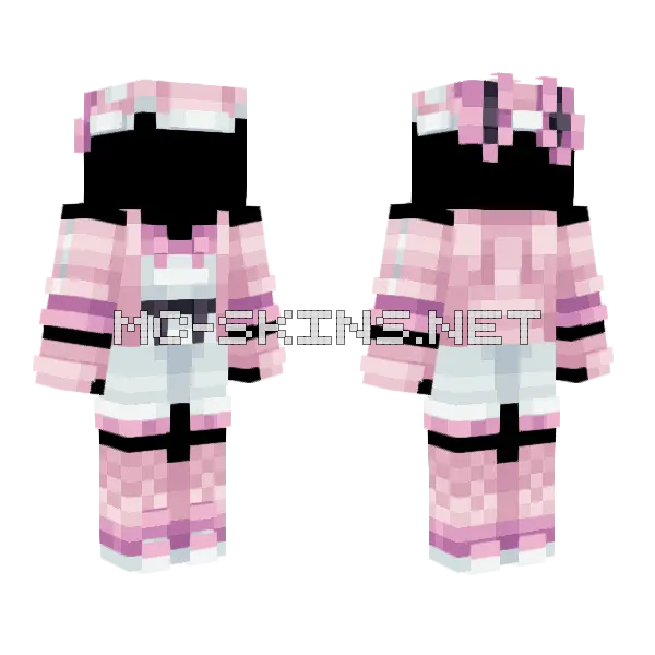 Wigglytuff Space Girl Minecraft skin, front and back