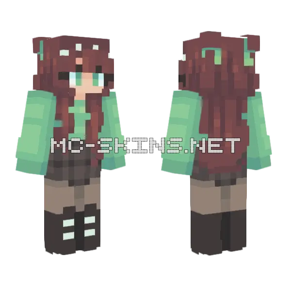 Wild Roses Girl Minecraft skin, front and back