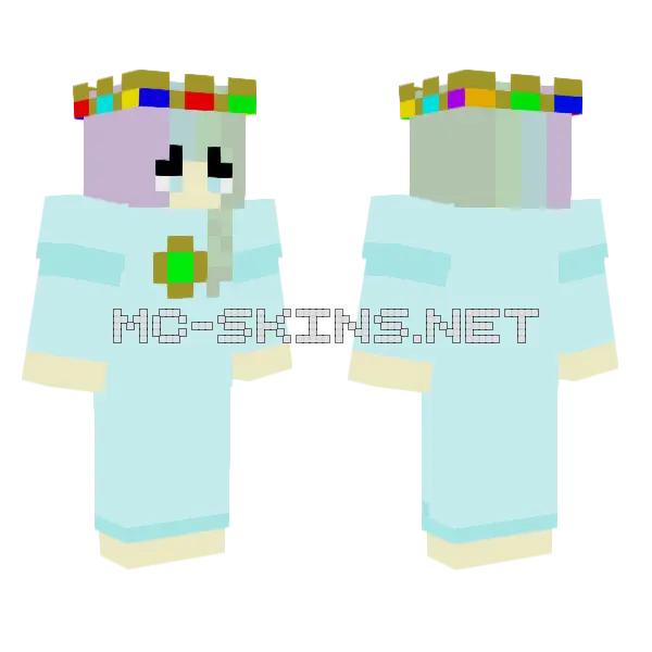 Wildflower Girl Minecraft skin, front and back