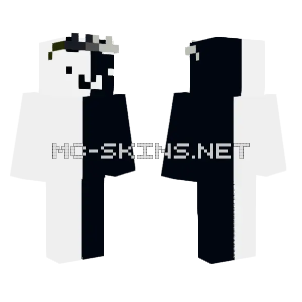 Windcharged Black and White Wemmbu Minecraft skin, front and back