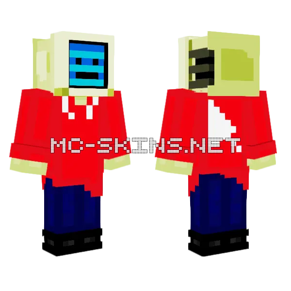 Windows Computer Guy Minecraft skin, front and back