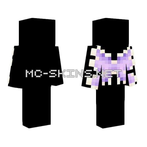 Wings Light Yellow Purple Flutter Minecraft skin, front and back