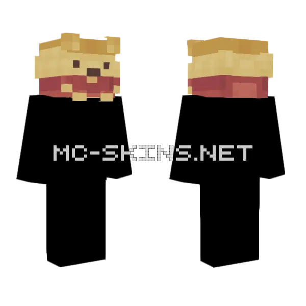 Winnie The Pooh Plush Minecraft skin, front and back