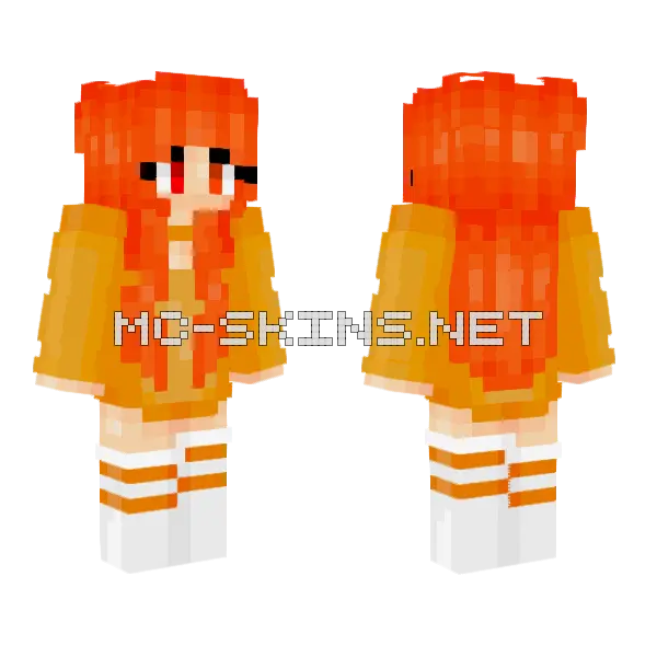 Winnythailandfx Orange Hair Girl Minecraft skin, front and back