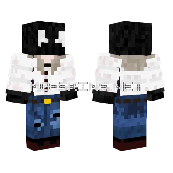 Winter Arc Black Mask Minecraft skin, front and back