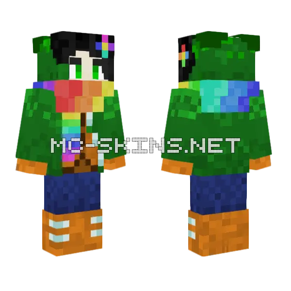 Winter Ayla Minecraft skin, front and back