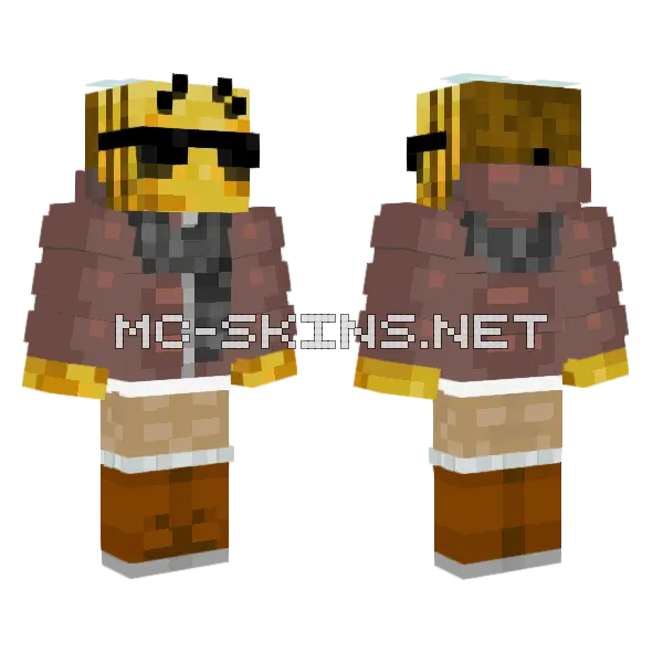 Winter Bee Minecraft skin, front and back