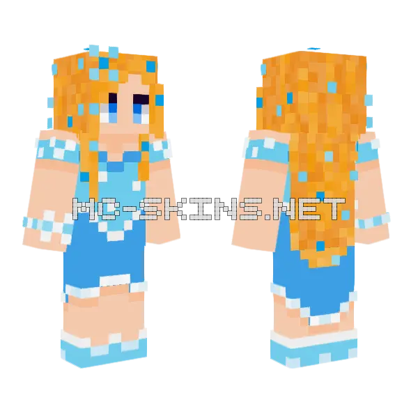 Winter Dress Minecraft skin, front and back