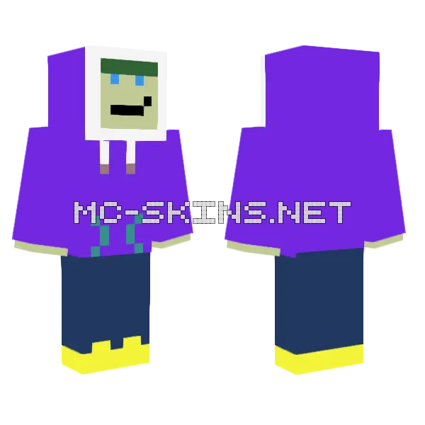 Winter Dude Blue Minecraft skin, front and back
