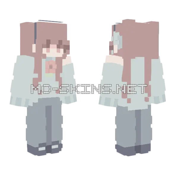 Winter End Sign Minecraft skin, front and back