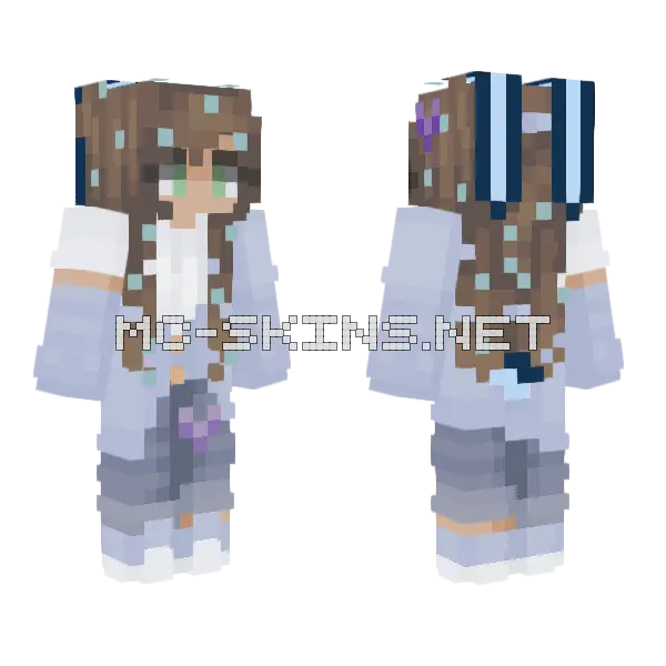 Winter Girl Minecraft skin, front and back