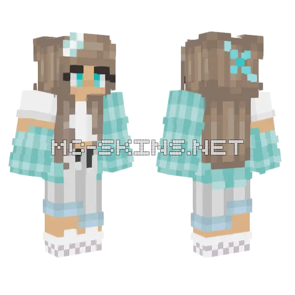 Winter Girl Minecraft skin, front and back