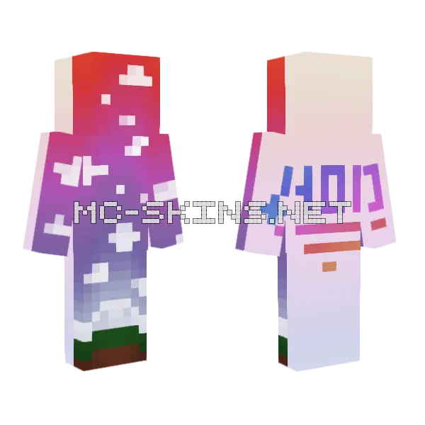 Winter Gradient Outfit Minecraft skin, front and back