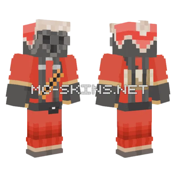 Winter Pyro Minecraft skin, front and back