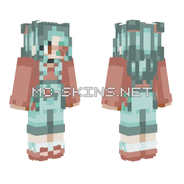 Winter Roses Minecraft skin, front and back