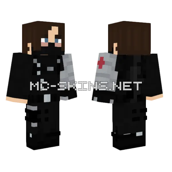 Winter Soldier Minecraft skin, front and back