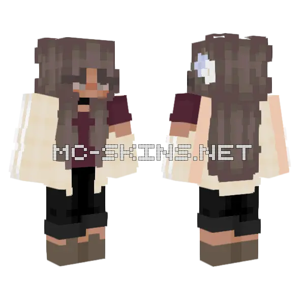 Winter Spring Girl Minecraft skin, front and back