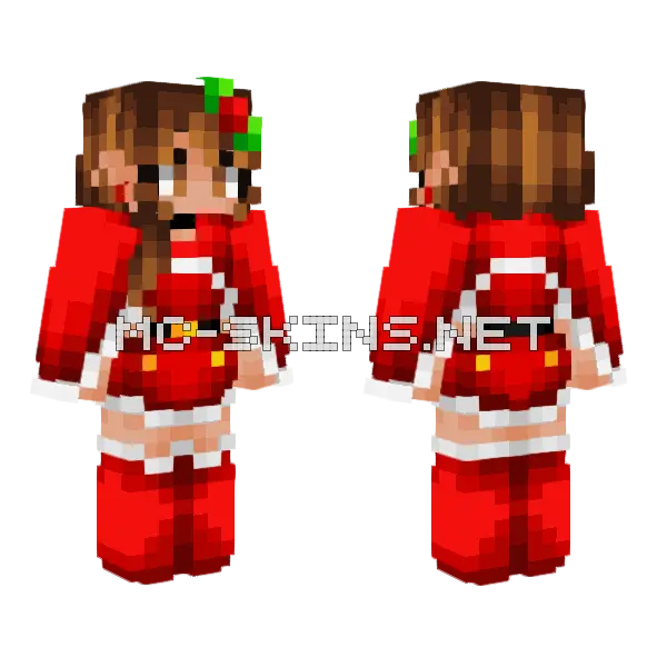 Winter Warm Outfit Minecraft skin, front and back