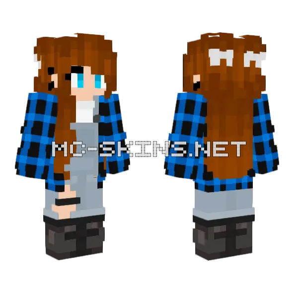 Wintma Blue Flannel Minecraft skin, front and back