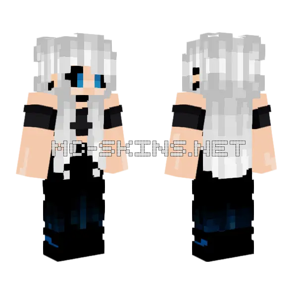 Wintma White Hair Girl Minecraft skin, front and back