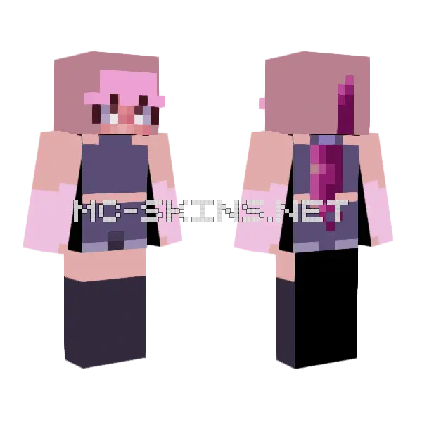 Wip7 Purple Girl Minecraft skin, front and back