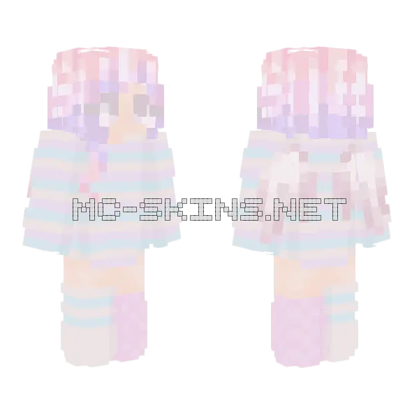 Wishing On Pastels Minecraft skin, front and back