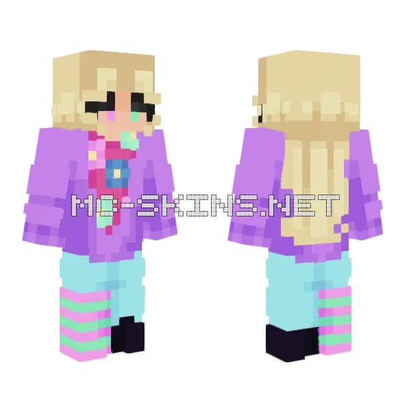 Wisteria Persona Minecraft skin, front and back