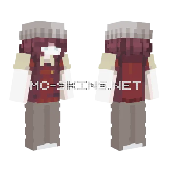 With Beannie Minecraft skin, front and back