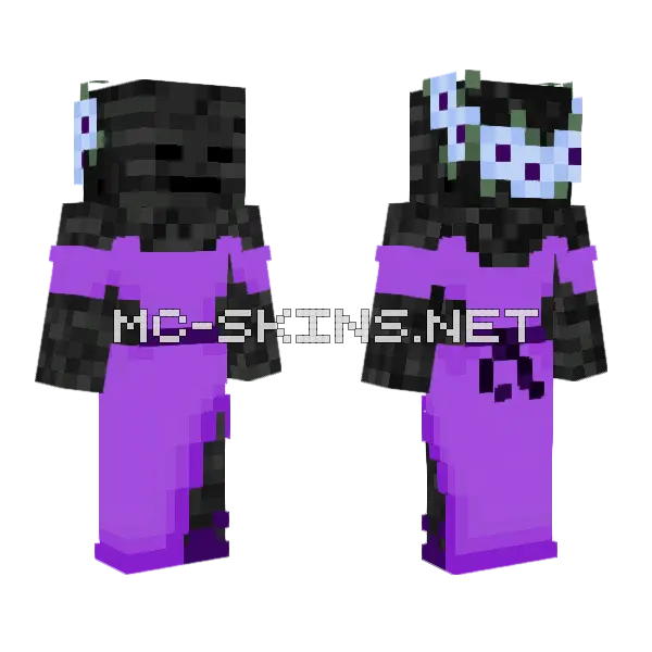 Wither Dress Minecraft skin, front and back