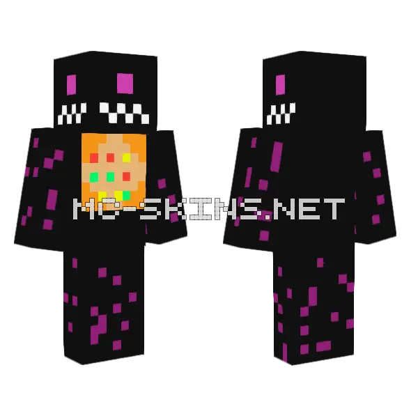 Wither Storm Minecraft skin, front and back