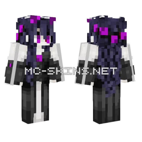 Wither Storm Girl Minecraft skin, front and back