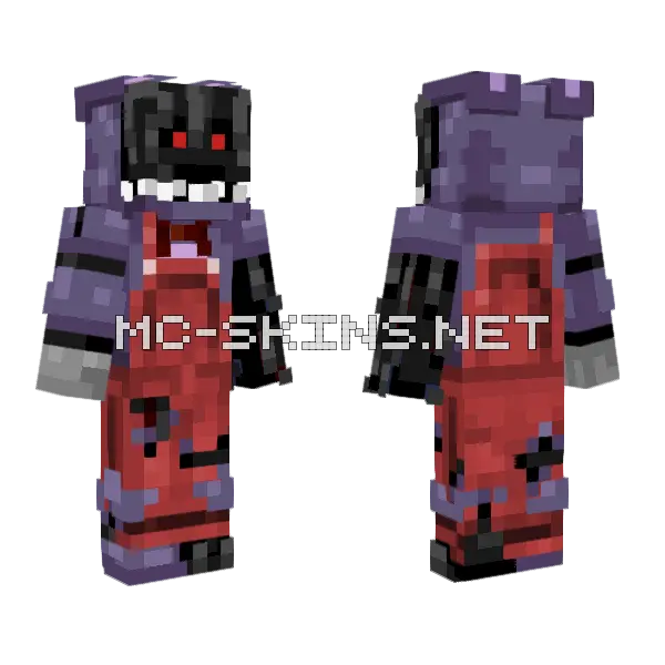 Withered Bonnie Minecraft skin, front and back