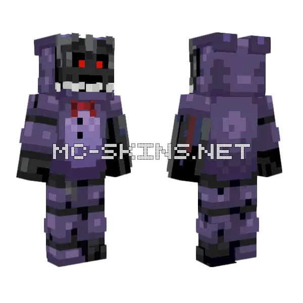 Withered Bonnie Minecraft skin, front and back