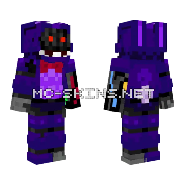 Withered Bonnie Minecraft skin, front and back