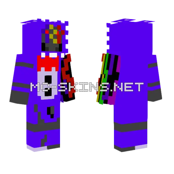 Withered Bonnie Minecraft skin, front and back