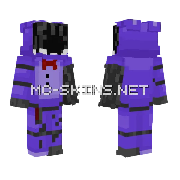 Withered Bonnie FNAF 2 Minecraft skin, front and back