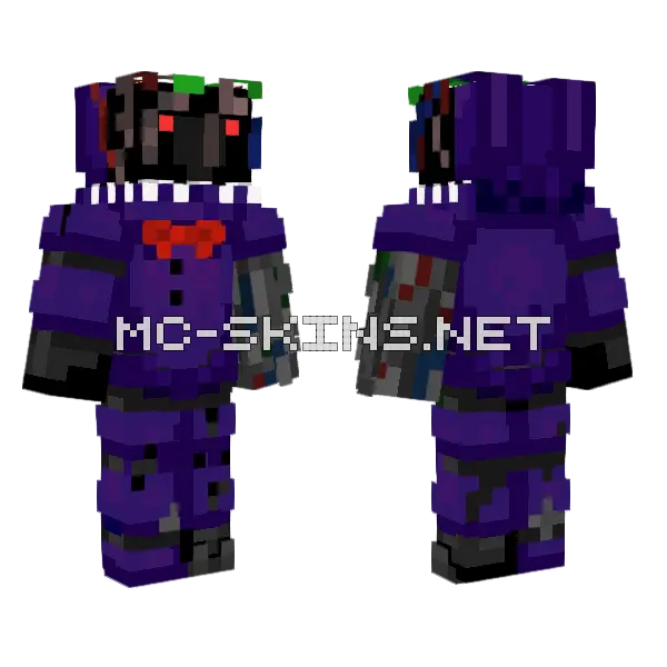 Withered Bonnie Skin Minecraft skin, front and back