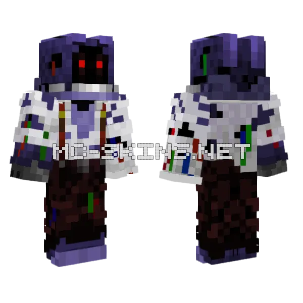 Withered Bonnie Stylized Minecraft skin, front and back
