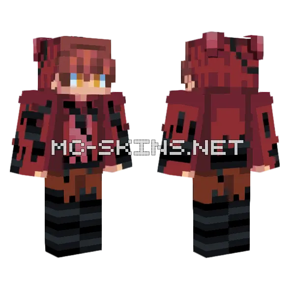 Withered Classic Foxy Human Minecraft skin, front and back
