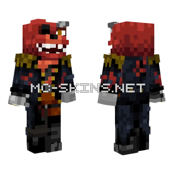 Withered Foxy Minecraft skin, front and back