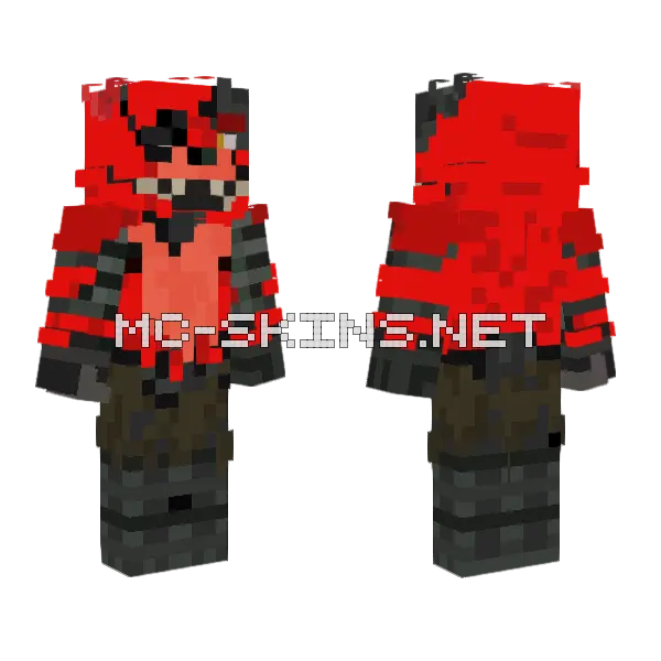 Withered Foxy Minecraft skin, front and back