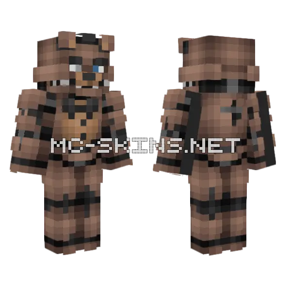 Withered Freddy Minecraft skin, front and back