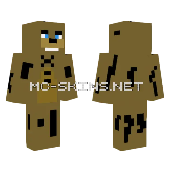 Withered Freddy Minecraft skin, front and back