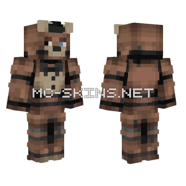 Withered Freddy Minecraft skin, front and back
