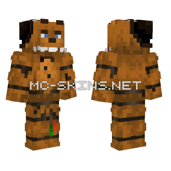 Withered Freddy Minecraft skin, front and back