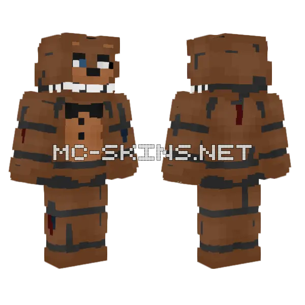 Withered Freddy Minecraft skin, front and back