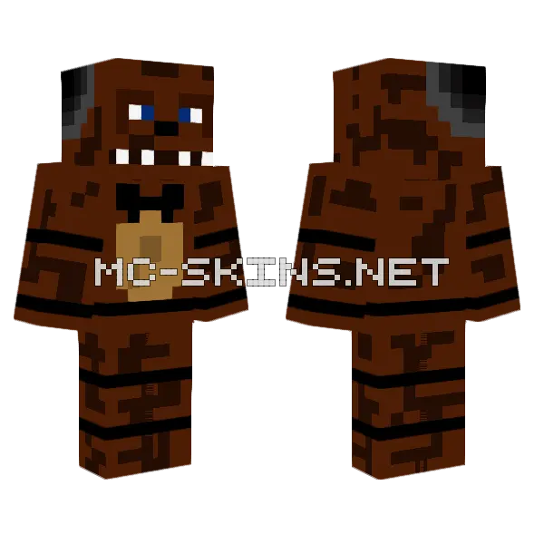 Withered Freddy FNAF 2 Minecraft skin, front and back